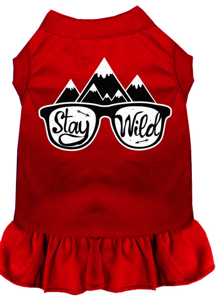 Stay Wild Screen Print Dog Dress Red 4X (22) 58-57 RD4X By Mirage