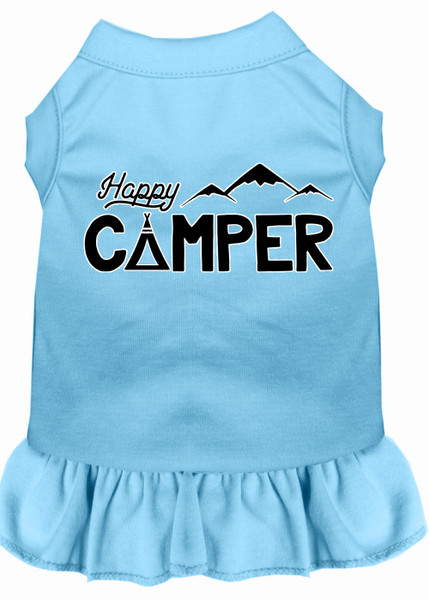 Happy Camper Screen Print Dog Dress Baby Blue Sm (10) 58-59 BBLSM By Mirage