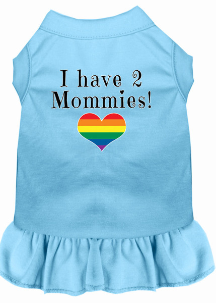 I Have 2 Mommies Screen Print Dog Dress Baby Blue 4X 58-75 BBL4X By Mirage