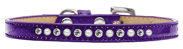 Pearl And Clear Crystal Size 16 Purple Puppy Ice Cream Collar 612-04 PR-16 By Mirage