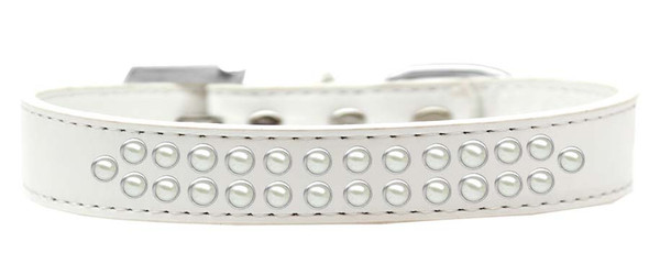 Two Row Pearl Size 12 White Dog Collar 613-03 WT-12 By Mirage