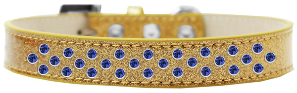 Sprinkles Ice Cream Dog Collar Blue Crystals Size 20 Gold 615-16 GD-20 By Mirage