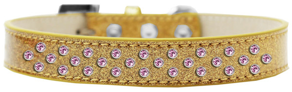 Sprinkles Ice Cream Dog Collar Light Pink Crystals Size 20 Gold 615-20 GD-20 By Mirage