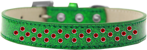 Sprinkles Ice Cream Dog Collar Red Crystals Size 12 Emerald Green 615-24 EG-12 By Mirage