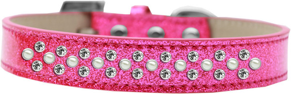 Sprinkles Ice Cream Dog Collar Pearl And Clear Crystals Size 16 Pink 616-12 PK-16 By Mirage