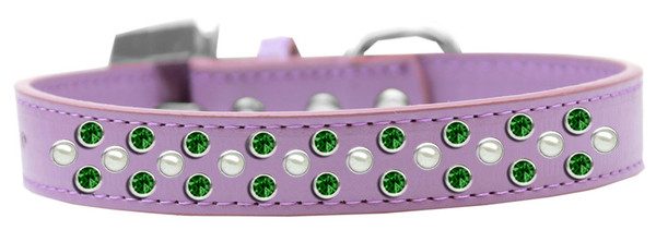 Sprinkles Dog Collar Pearl And Emerald Green Crystals Size 18 Lavender 616-5 LV-18 By Mirage