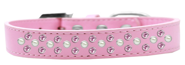 Sprinkles Dog Collar Pearl And Light Pink Crystals Size 18 Light Pink 616-7 LPK-18 By Mirage