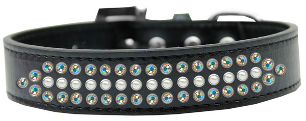 Ritz Pearl And Ab Crystal Dog Collar Black Size 14 620-2 14-BK By Mirage