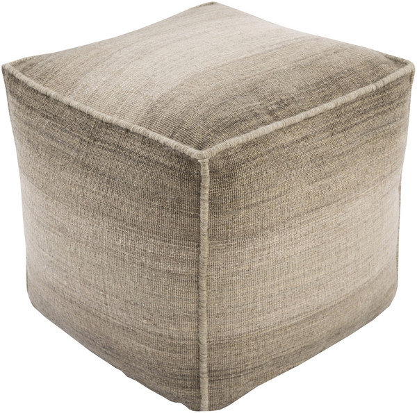 Surya Chaz Cube Pouf - Neutral And Brown CZPF002-181818