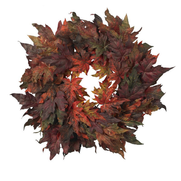 30" Maple Leaf Wreath 4908 By Nearly Natural
