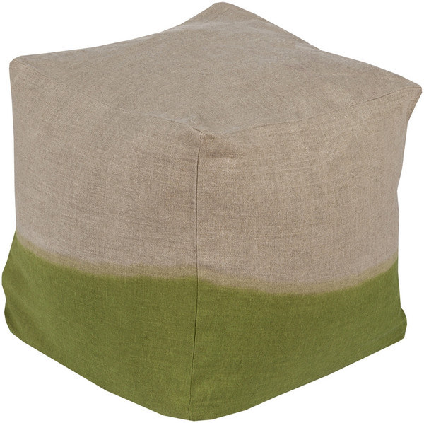 Surya Dip Dyed Cube Pouf - Neutral And Green DDPF004-181818
