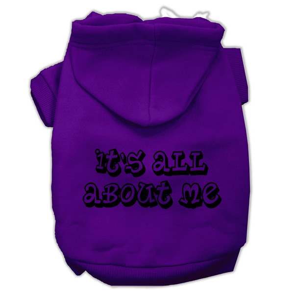 It'S All About Me Screen Print Pet Hoodies Purple Size Med (12) 62-40 MDPR By Mirage