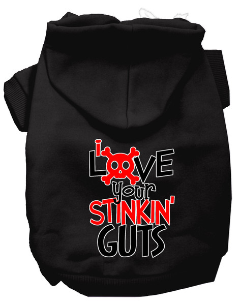 Love Your Stinkin Guts Screen Print Dog Hoodie Black M 62-439 BKMD By Mirage