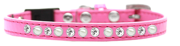 Pearl And Clear Jewel Breakaway Cat Collar Bright Pink Size 14 625-3 BPK14 By Mirage
