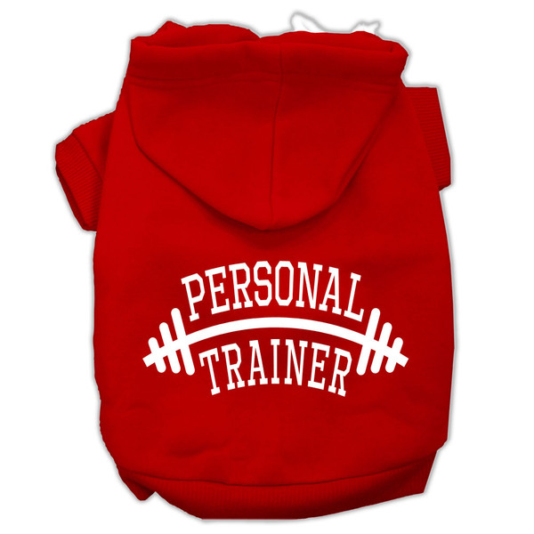 Personal Trainer Screen Print Pet Hoodies Red Size Med (12) 62-88 MDRD By Mirage