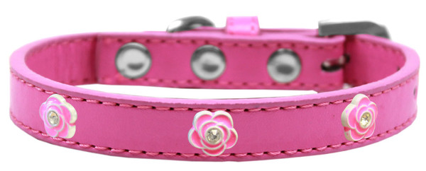 Bright Pink Rose Widget Dog Collar Bright Pink Size 20 631-19 BPK20 By Mirage