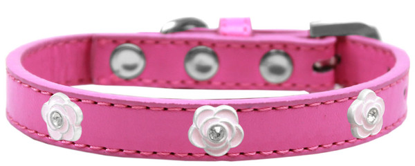 Light Pink Rose Widget Dog Collar Bright Pink Size 12 631-20 BPK12 By Mirage