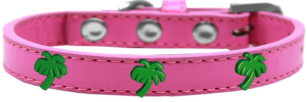Green Palm Tree Widget Dog Collar Bright Pink Size 10 631-24 BPK10 By Mirage