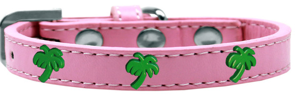 Green Palm Tree Widget Dog Collar Light Pink Size 10 631-24 LPK10 By Mirage
