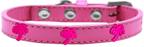 Pink Palm Tree Widget Dog Collar Bright Pink Size 10 631-25 BPK10 By Mirage
