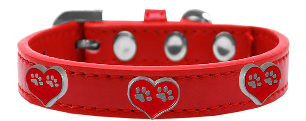 Paw Heart Widget Dog Collar Red Size 12 631-31 RD12 By Mirage