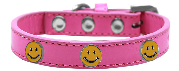 Happy Face Widget Dog Collar Bright Pink Size 18 631-36 BPK18 By Mirage