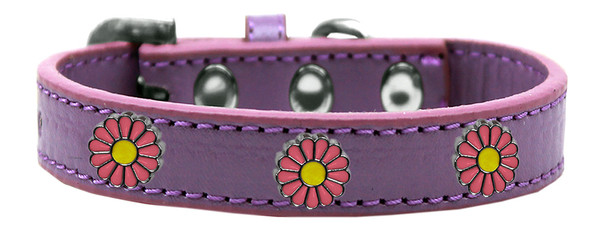 Pink Daisy Widget Dog Collar Lavender Size 14 631-38 LV14 By Mirage