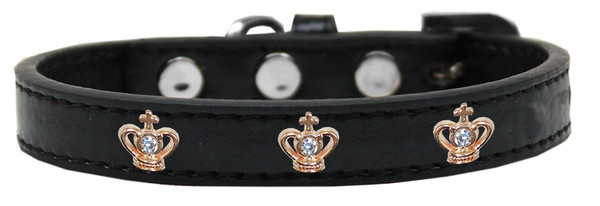 Gold Crown Widget Dog Collar Black Size 18 631-5 BK18 By Mirage