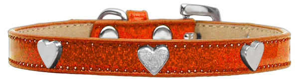 Silver Heart Widget Dog Collar Orange Ice Cream Size 12 633-14 OR12 By Mirage