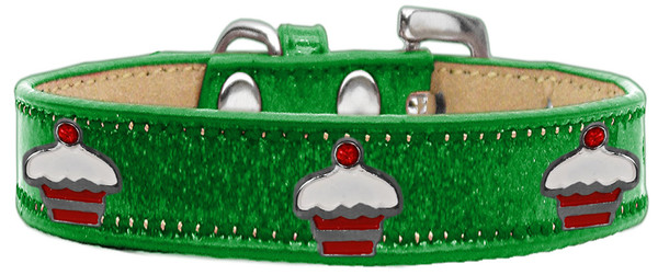 Red Cupcake Widget Dog Collar Emerald Green Ice Cream Size 10 633-27 EG10 By Mirage