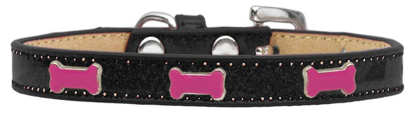 Pink Bone Widget Dog Collar Black Ice Cream Size 20 633-3 BK20 By Mirage