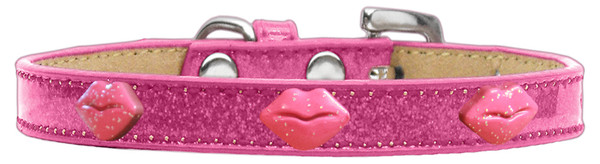 Pink Glitter Lips Widget Dog Collar Pink Ice Cream Size 20 633-9 PK20 By Mirage