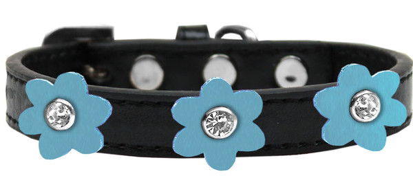 Flower Premium Collar Black With Baby Blue Flowers Size 14 637-BK-BBL14 By Mirage