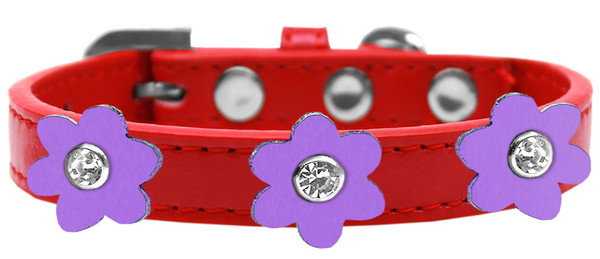 Flower Premium Collar Red With Lavender Flowers Size 12 637-RD-LV12 By Mirage
