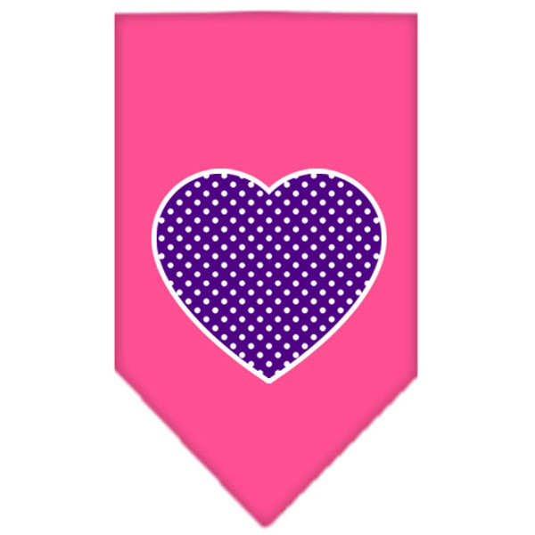 Purple Swiss Dot Heart Screen Print Bandana Bright Pink Large 66-102 LGBPK By Mirage