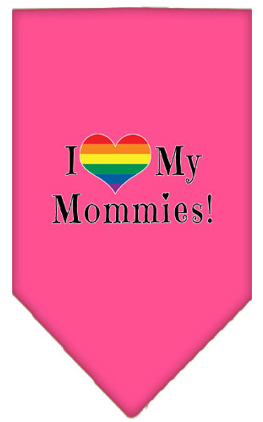 I Heart My Mommies Screen Print Bandana Bright Pink Small 66-194 SMBPK By Mirage