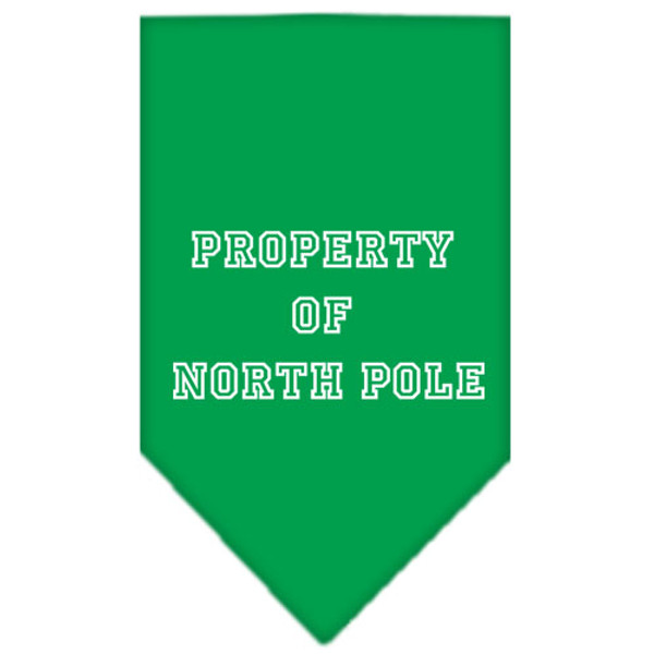 Property Of North Pole Screen Print Bandana Emerald Green Large 66-25-05 LGEG By Mirage