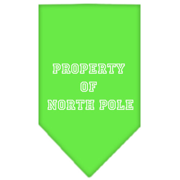 Property Of North Pole Screen Print Bandana Lime Green Small 66-25-05 SMLG By Mirage