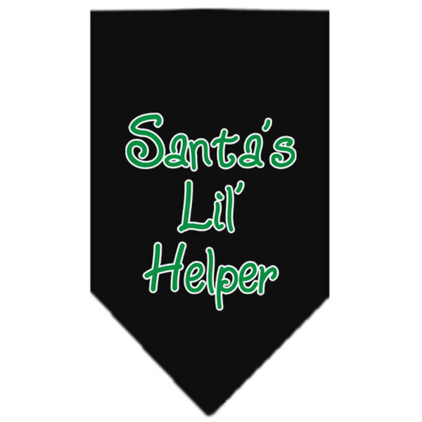 Santa Lil Helper Screen Print Bandana Black Large 66-25-06 LGBK By Mirage