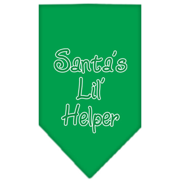 Santa Lil Helper Screen Print Bandana Emerald Green Large 66-25-06 LGEG By Mirage