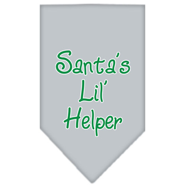 Santa Lil Helper Screen Print Bandana Grey Small 66-25-06 SMGY By Mirage