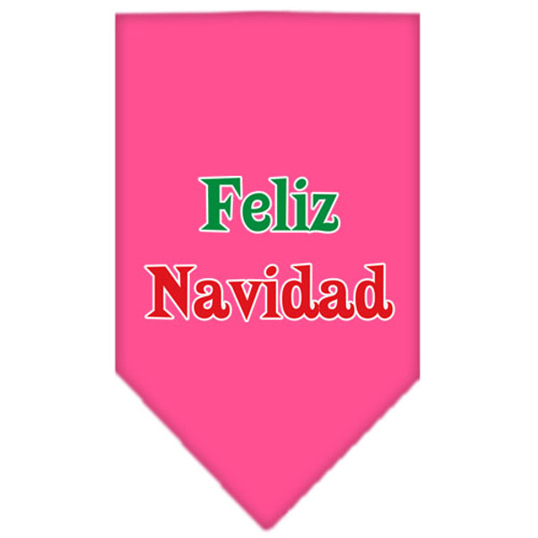 Feliz Navidad Screen Print Bandana Bright Pink Small 66-25-09 SMBPK By Mirage