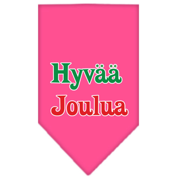 Hyvaa Joulua Screen Print Bandana Bright Pink Small 66-25-10 SMBPK By Mirage