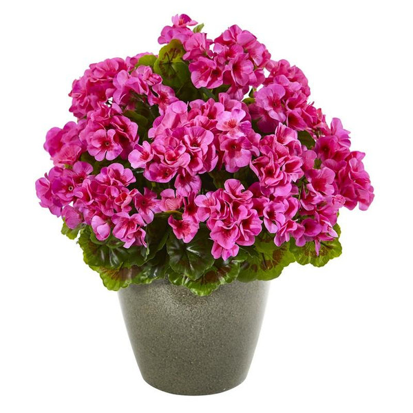17" Geranium Artificial Plant Uv Resistant (Indoor/Outdoor) 8777-BU By Nearly Natural