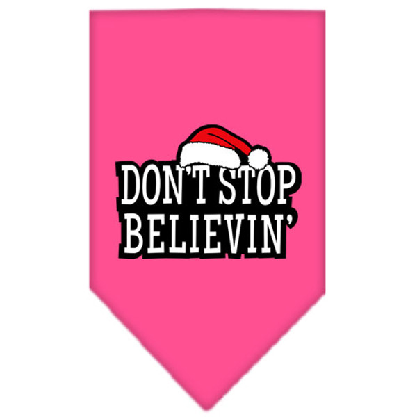 Dont Stop Believin Screen Print Bandana Bright Pink Small 66-25-12 SMBPK By Mirage