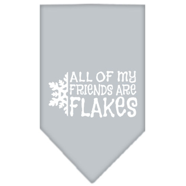 All My Friends Are Flakes Screen Print Bandana Grey Small 66-25-18 SMGY By Mirage