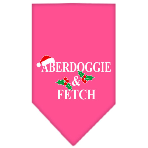 Aberdoggie Christmas Screen Print Bandana Bright Pink Large 66-25-19 LGBPK By Mirage