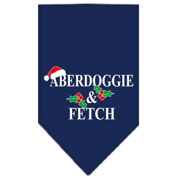 Aberdoggie Christmas Screen Print Bandana Navy Blue Small 66-25-19 SMNB By Mirage