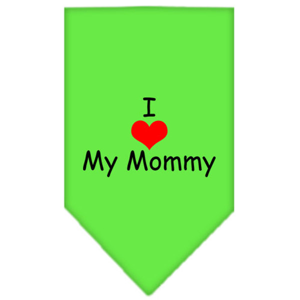 I Heart My Mommy Screen Print Bandana Lime Green Large 66-34 LGLG By Mirage