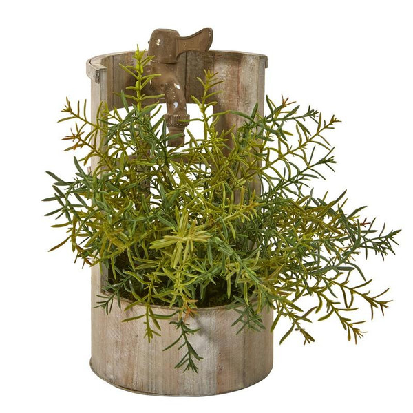12" Rosemary Artificial Plant In Faucet Planter 8831 By Nearly Natural